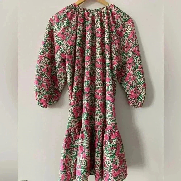 Goodnight Macaroon Penelope Rose Floral Tiered Dress Ruffle Skirt Detail Sz L - Picture 5 of 6